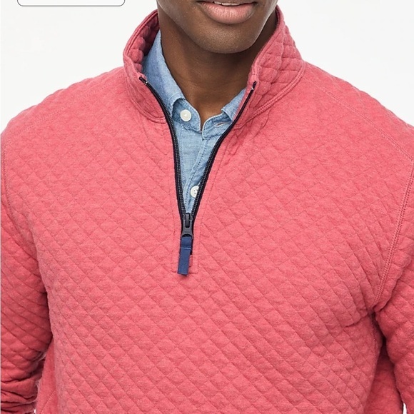 J crew heather red quilted half zip - Picture 2 of 3